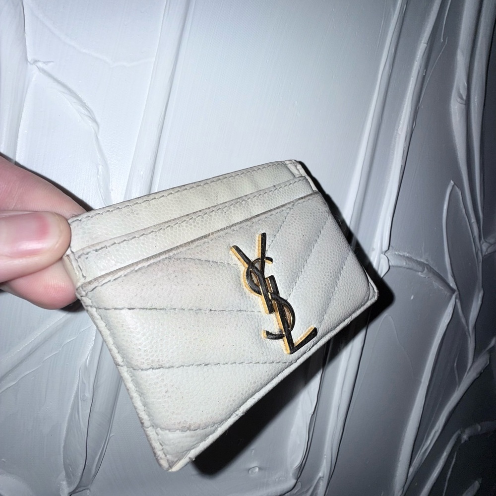 Saint Laurent Cream Card Holder